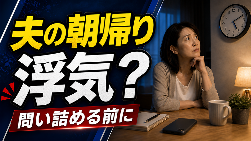 夫の朝帰りは浮気？問い詰める前の確認ポイント