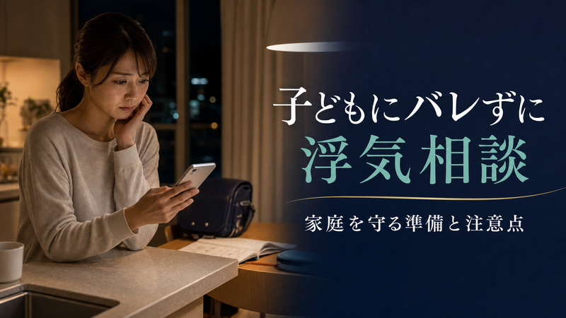 子どもにバレずに浮気相談するには？家庭を守る準備と注意点