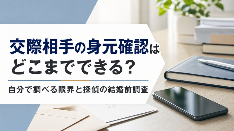 交際相手の身元確認はどこまでできる？自分で調べる限界と探偵の結婚前調査でわかることを解説