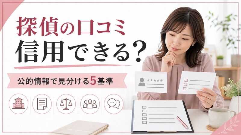 探偵の口コミは信用できる？依頼前に確認したい公的情報と5つの見分け方